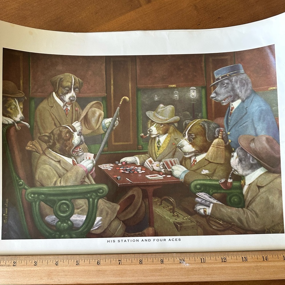 DOGS PLAYING POKER - Set of 4